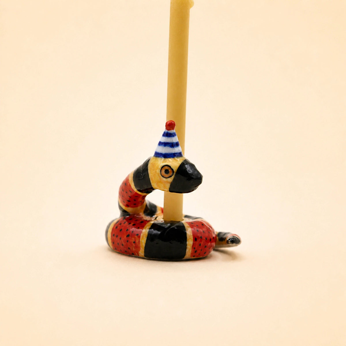 Coral Snake Cake Topper | Camp Hollow Porcelain Party Animal | Ceramic Candle Holder | Party Animal Birthday Decor | WotMC