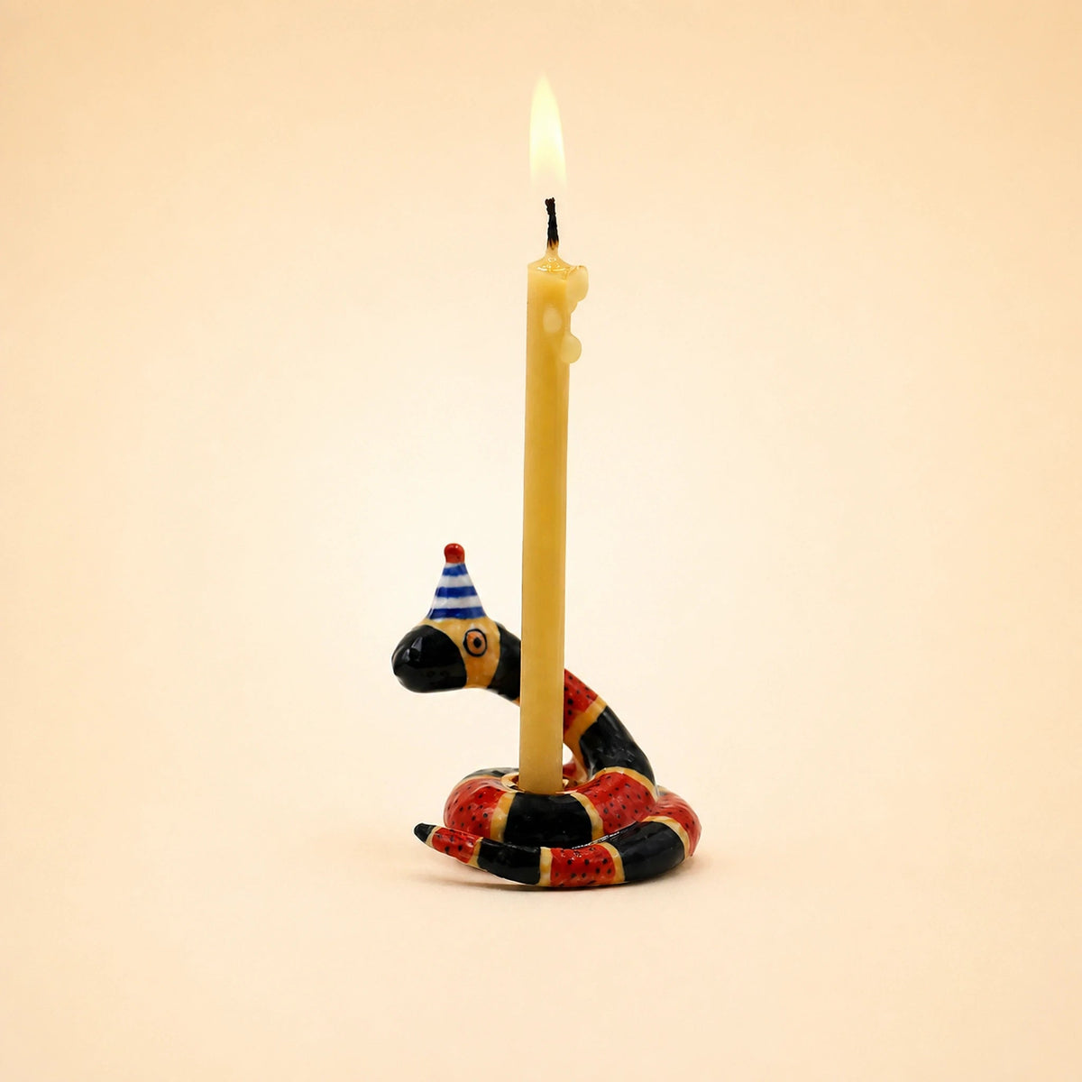 Coral Snake Cake Topper | Camp Hollow Porcelain Party Animal | Ceramic Candle Holder | Party Animal Birthday Decor | WotMC