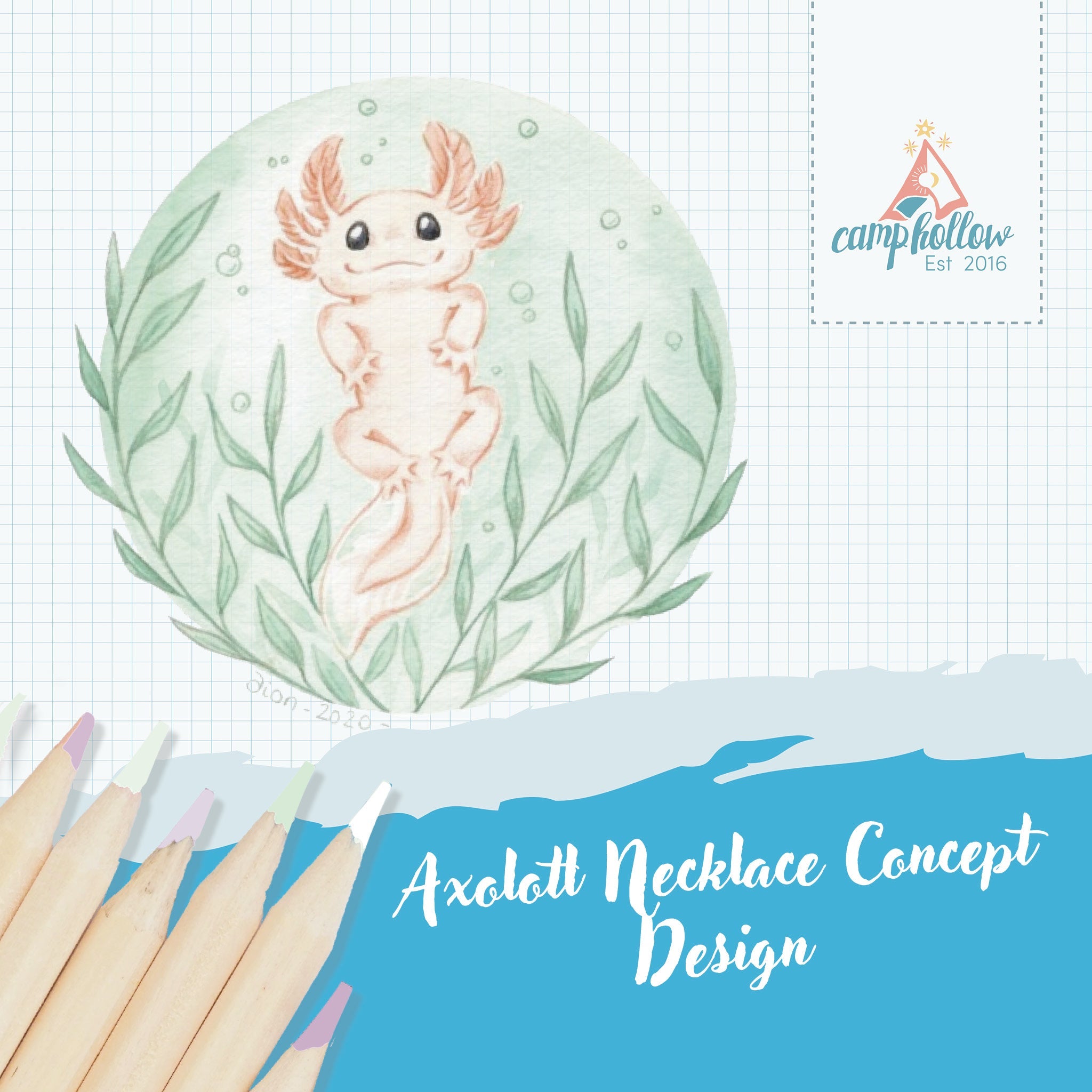 Axolotl Necklace | Camp Hollow Ceramic Animal Jewelry
