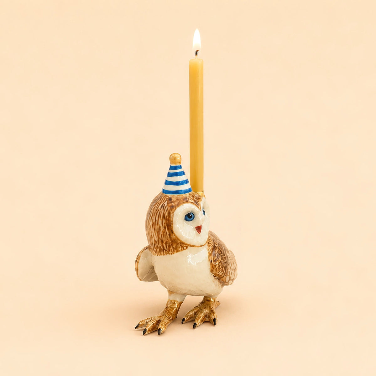 Owl Cake Topper | Camp Hollow Porcelain Party Animal | Ceramic Candle Holder | Party Animal Birthday Decor Woodland Theme