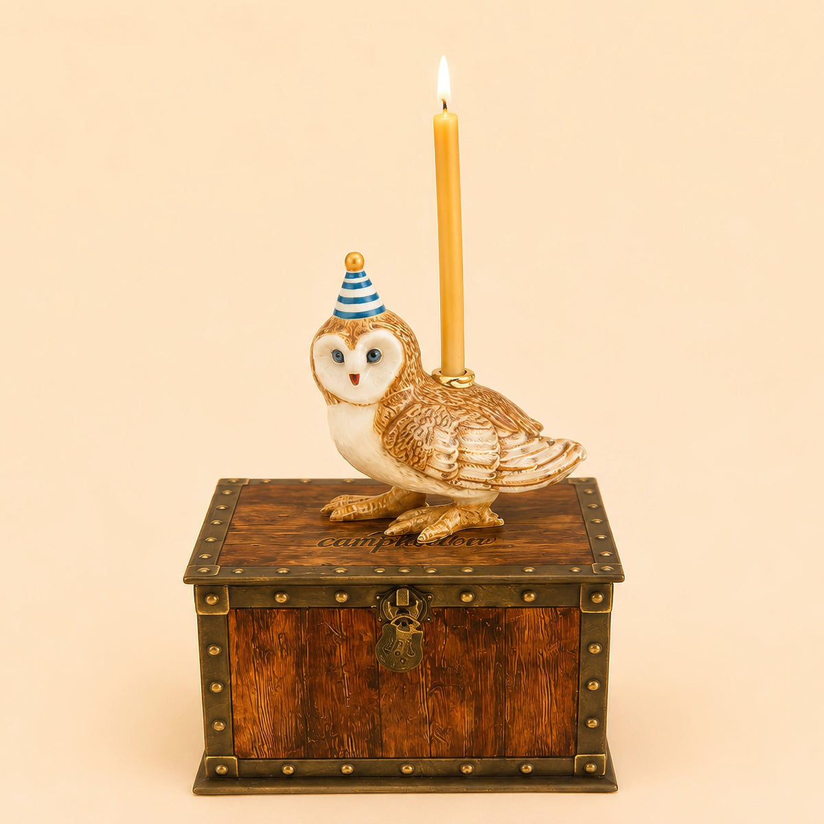 Owl Cake Topper | Camp Hollow Porcelain Party Animal | Ceramic Candle Holder | Party Animal Birthday Decor Woodland Theme