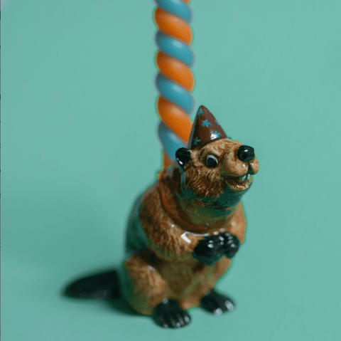 Beaver Cake Topper | Camp Hollow Party Animal | Ceramic Decoration