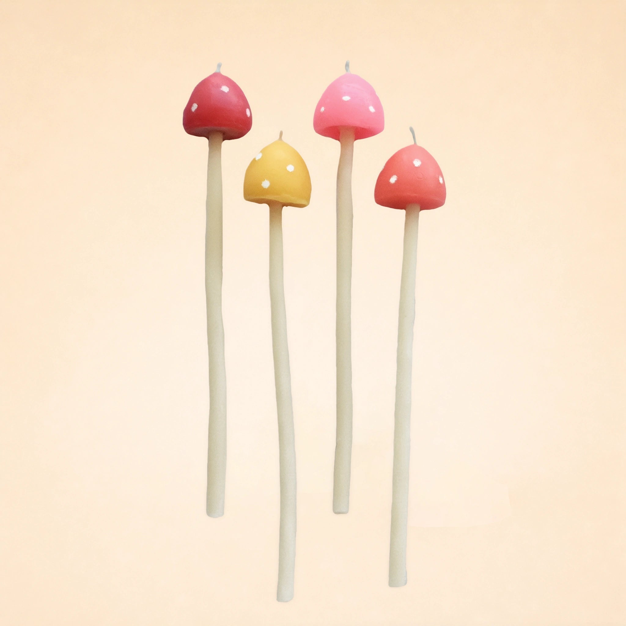Beeswax Mushroom Candle Set of 4