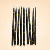 Black Star Pattern Candle Set (x10)