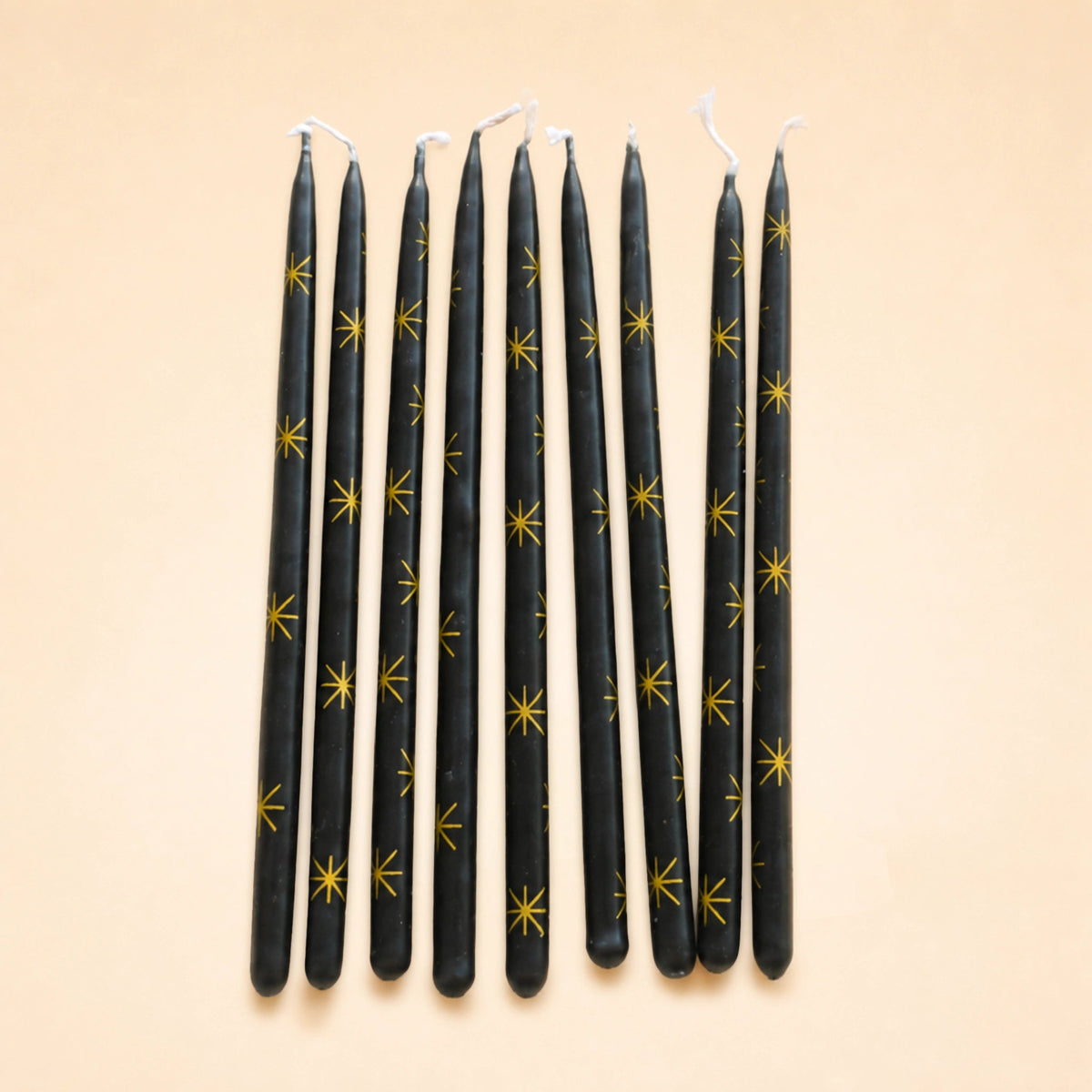 Black Star Pattern Candle Set (x10)