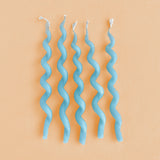 Blue Curly Cue Birthday Candles (x5)