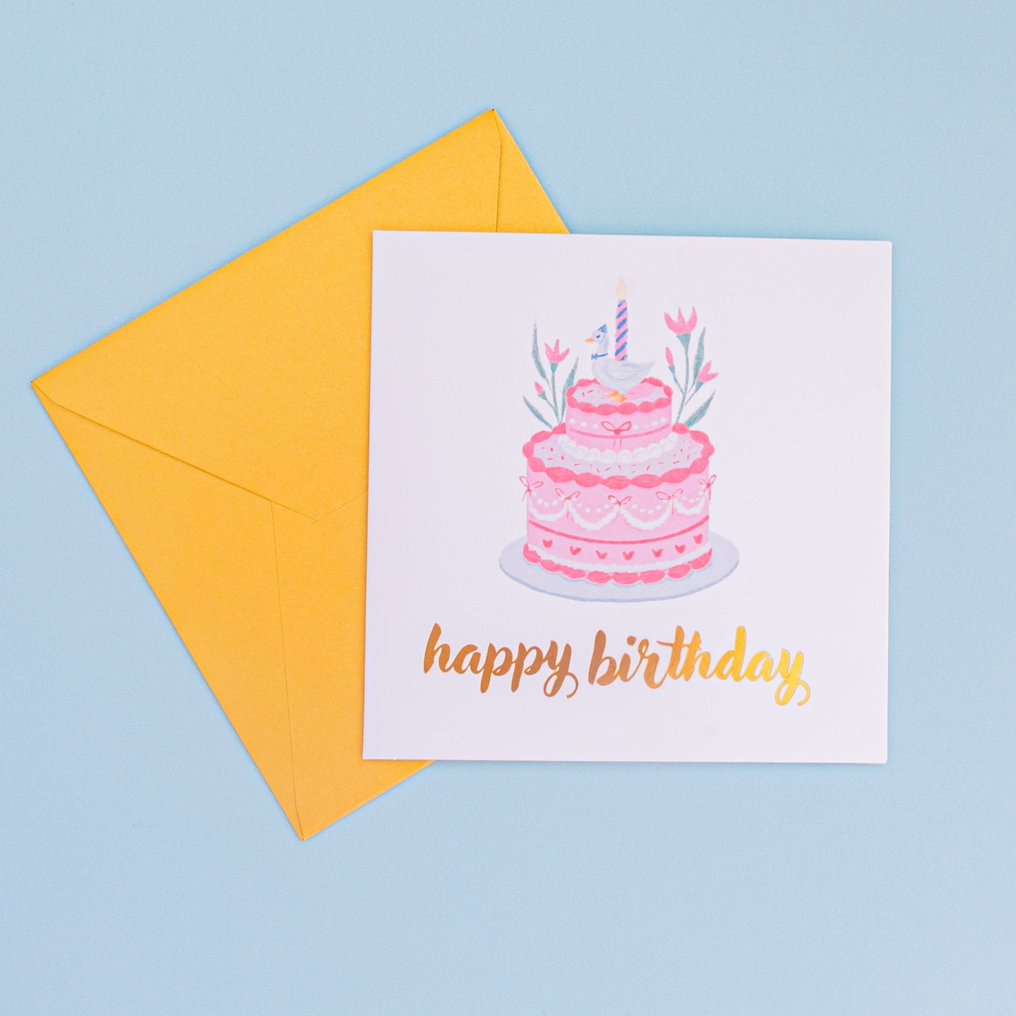 Blue Goose Birthday Card