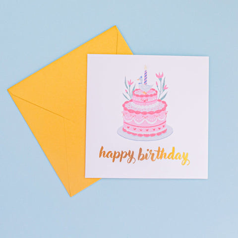 Blue Goose Birthday Card