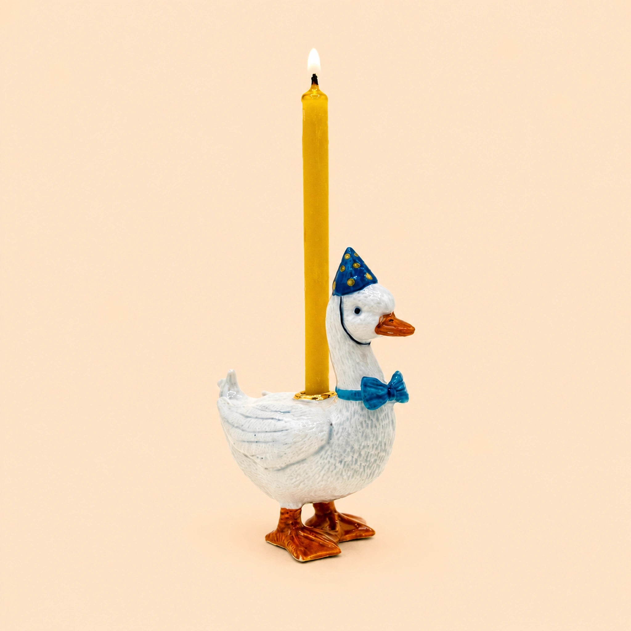Goose Cake Topper | Camp Hollow Porcelain Party Animal | Ceramic Candle Holder | Party Animal Birthday Decor | Boy Blue