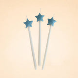 Blue Star Shaped Birthday Candle Set (x3)