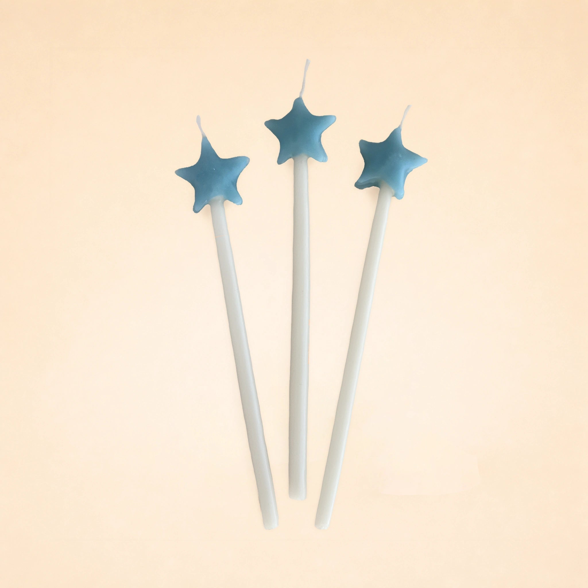Blue Star Shaped Birthday Candle Set (x3)
