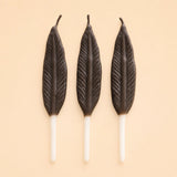 Brown Feather Candle Set (x3)