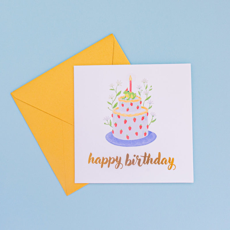 Charming Frog Birthday Card