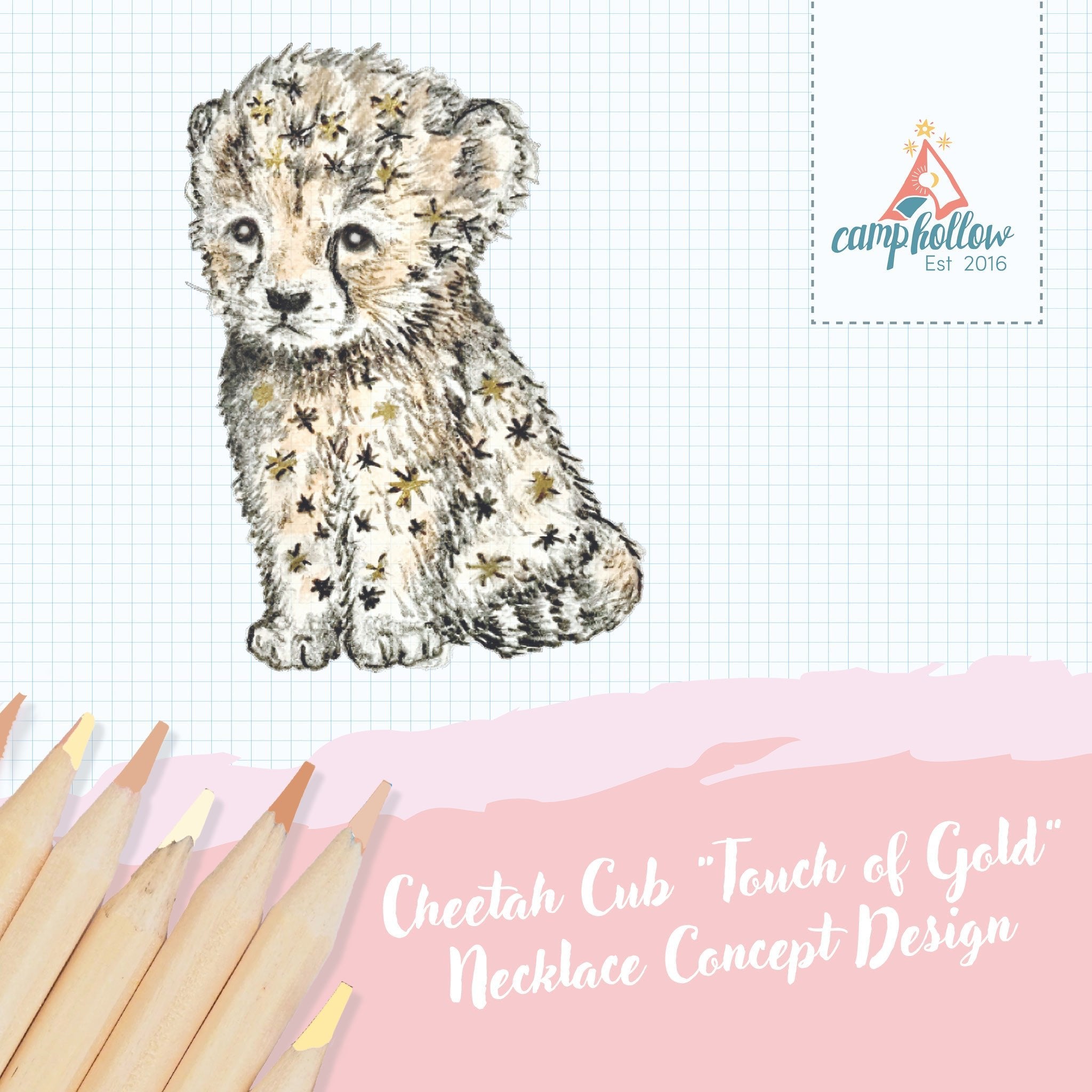Cheetah Cub “Touch of Gold” Necklace