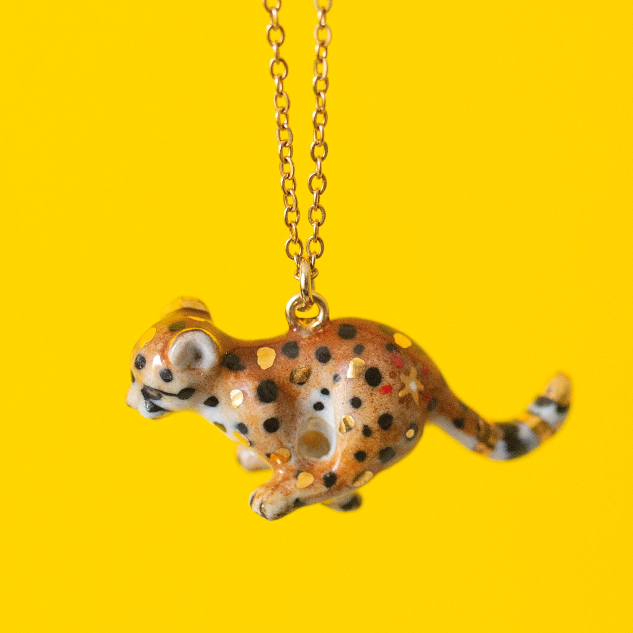 Cheetah Necklace | Camp Hollow Ceramic Animal Jewelry