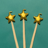 Golden Star Shaped Birthday Candle Set (x3)