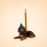 Dachshund Cake Topper | Porcelain Party Animal | Dog Candle Holder
