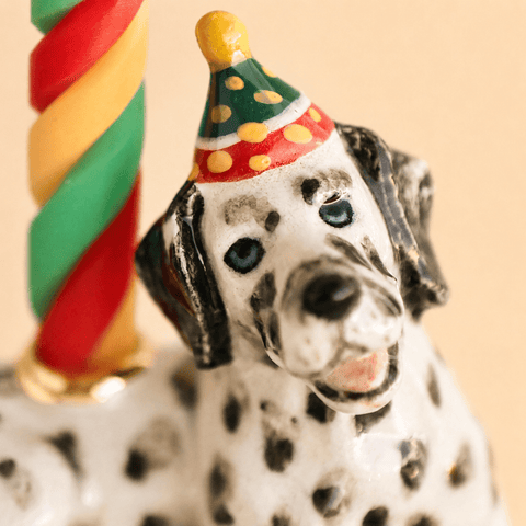 Dalmatian Cake Topper | Porcelain Party Animal | Candle Holder