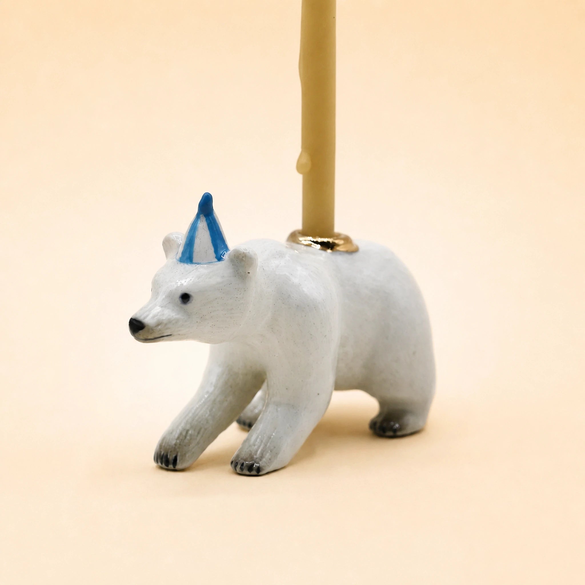 Polar Bear Cake Topper | Camp Hollow Porcelain Party Animal | Ceramic Candle Holder | Party Animal Birthday Decor | WotMC
