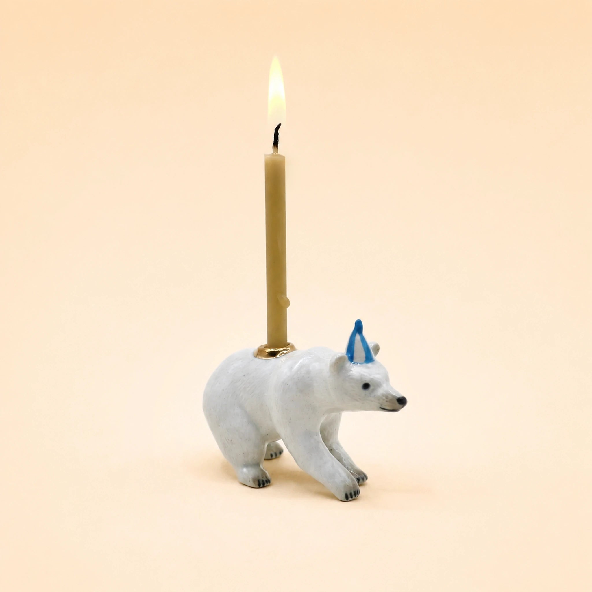 Polar Bear Cake Topper | Camp Hollow Porcelain Party Animal | Ceramic Candle Holder | Party Animal Birthday Decor | WotMC