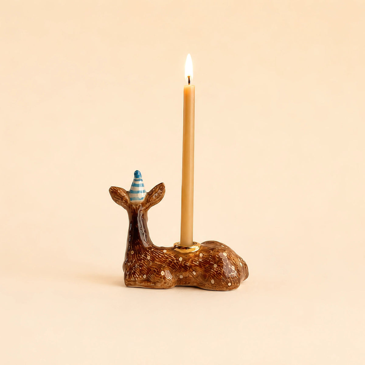 Deer Cake Topper | Camp Hollow Porcelain Party Animal | Ceramic Candle Holder | Party Animal Birthday Decor | Fawn