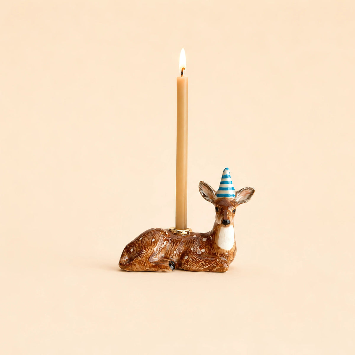 Deer Cake Topper | Camp Hollow Porcelain Party Animal | Ceramic Candle Holder | Party Animal Birthday Decor | Fawn