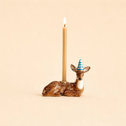 Deer Cake Topper | Camp Hollow Porcelain Party Animal | Ceramic Candle Holder | Party Animal Birthday Decor | Fawn