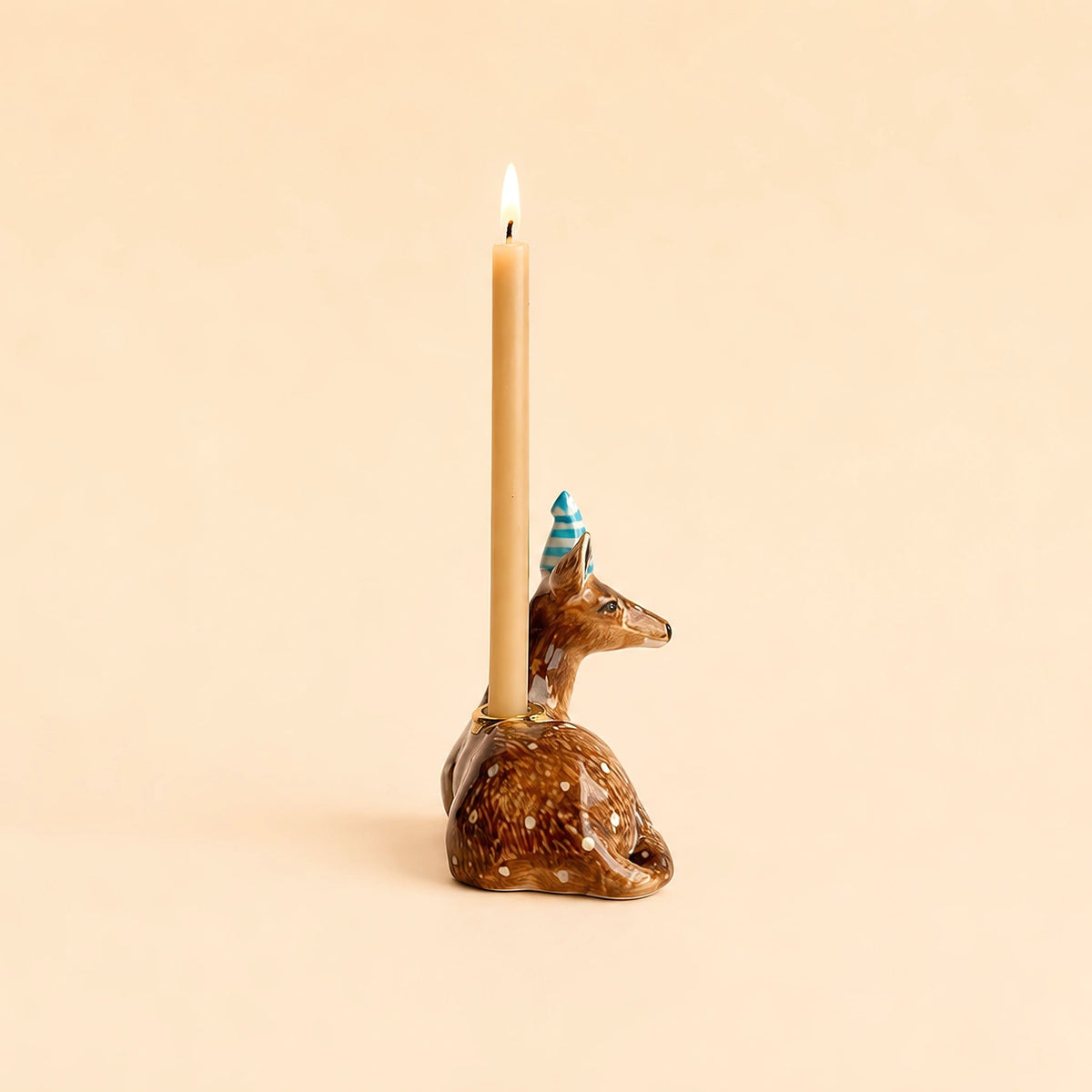 Deer Cake Topper | Camp Hollow Porcelain Party Animal | Ceramic Candle Holder | Party Animal Birthday Decor | Fawn