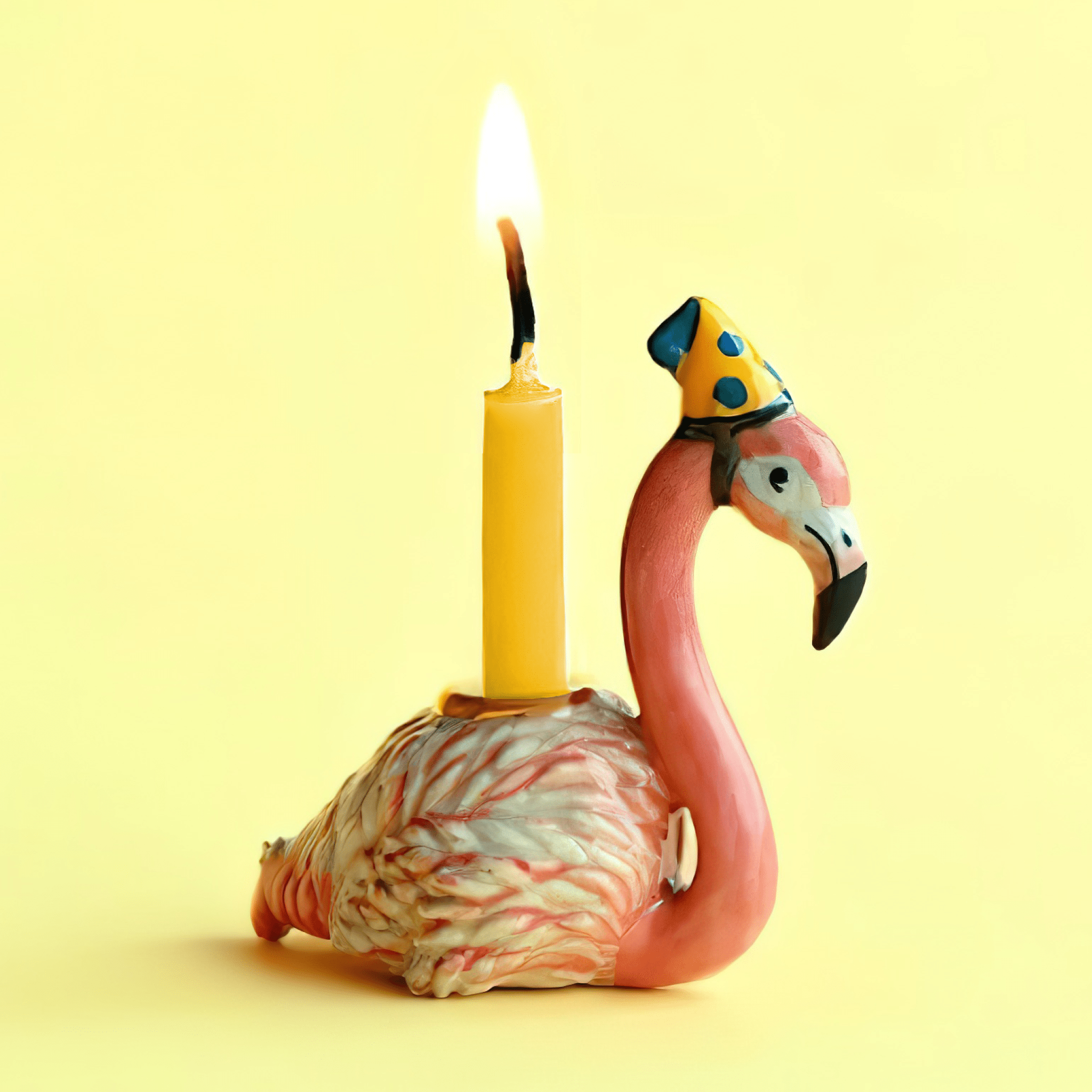Flamingo Cake Topper | Camp Hollow Porcelain Party Animal | Ceramic Candle Holder | Party Animal Birthday Decor | Pink