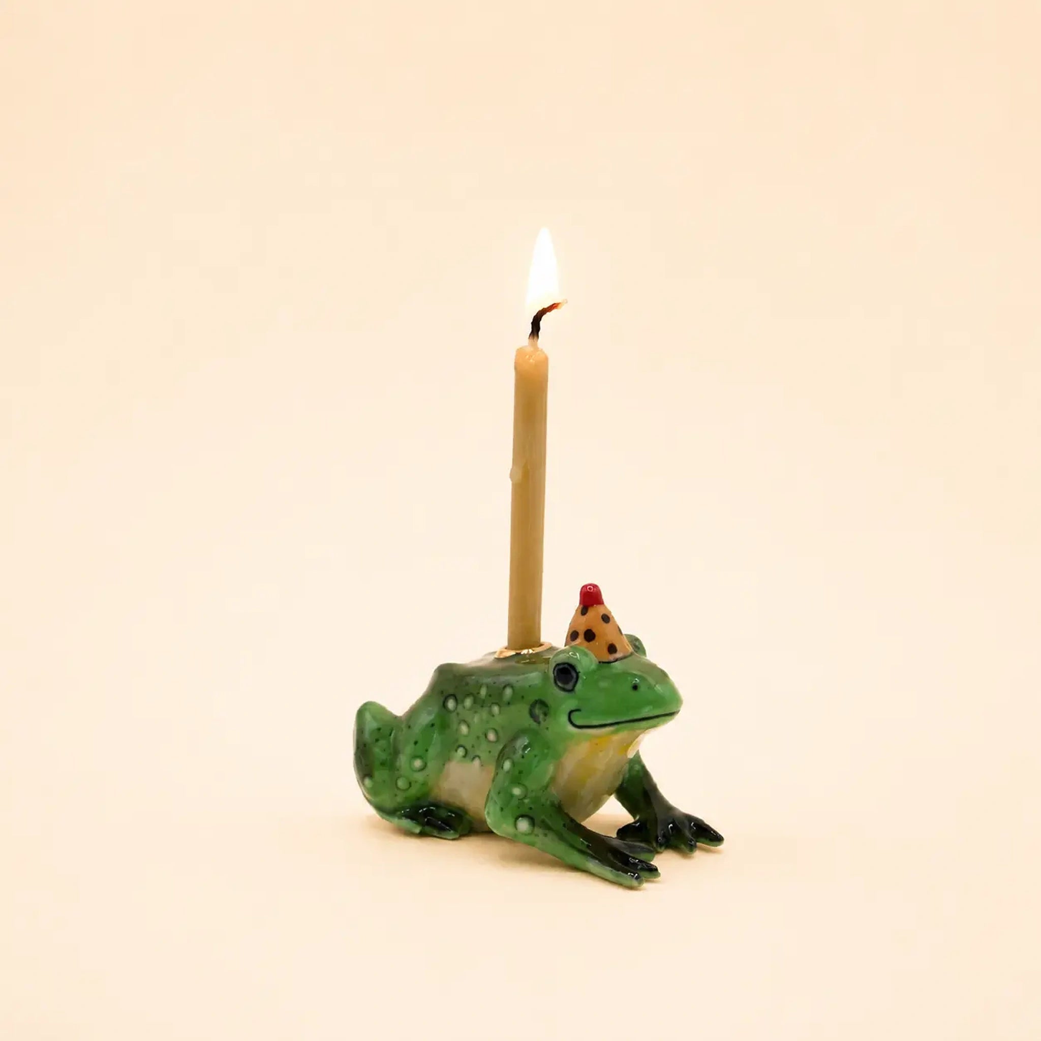 Frog Cake Topper | Camp Hollow Porcelain Party Animal | Ceramic Candle Holder | Party Animal Birthday Decor | Woodland Theme