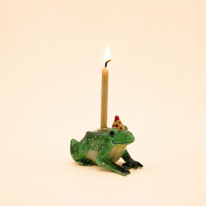 Frog Cake Topper | Camp Hollow Porcelain Party Animal | Ceramic Candle Holder | Party Animal Birthday Decor | Woodland Theme