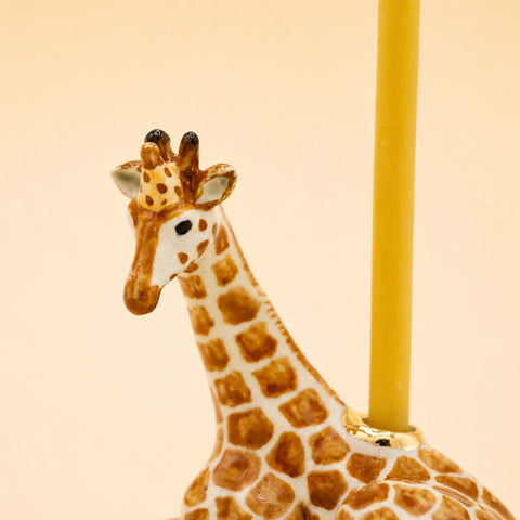 Giraffe Cake Topper | Camp Hollow Porcelain Party Animal | Ceramic Candle Holder | Party Animal Birthday Decor Safari Theme