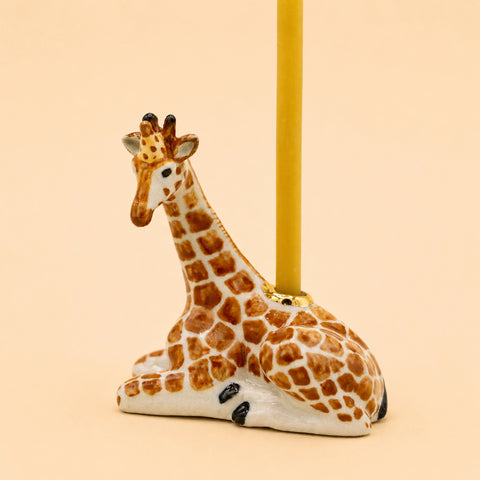 Giraffe Cake Topper | Camp Hollow Porcelain Party Animal | Ceramic Candle Holder | Party Animal Birthday Decor Safari Theme