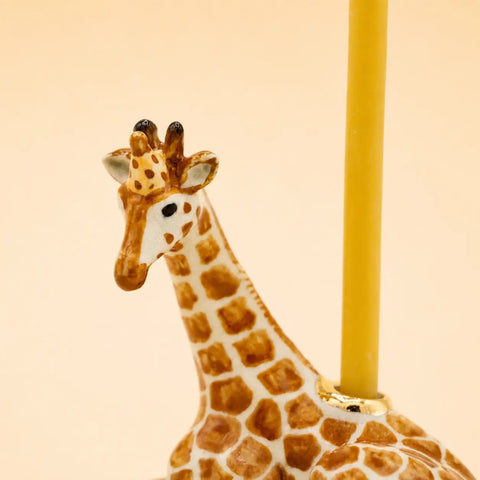 Giraffe Cake Topper | Camp Hollow Porcelain Party Animal | Ceramic Candle Holder | Party Animal Birthday Decor Safari Theme