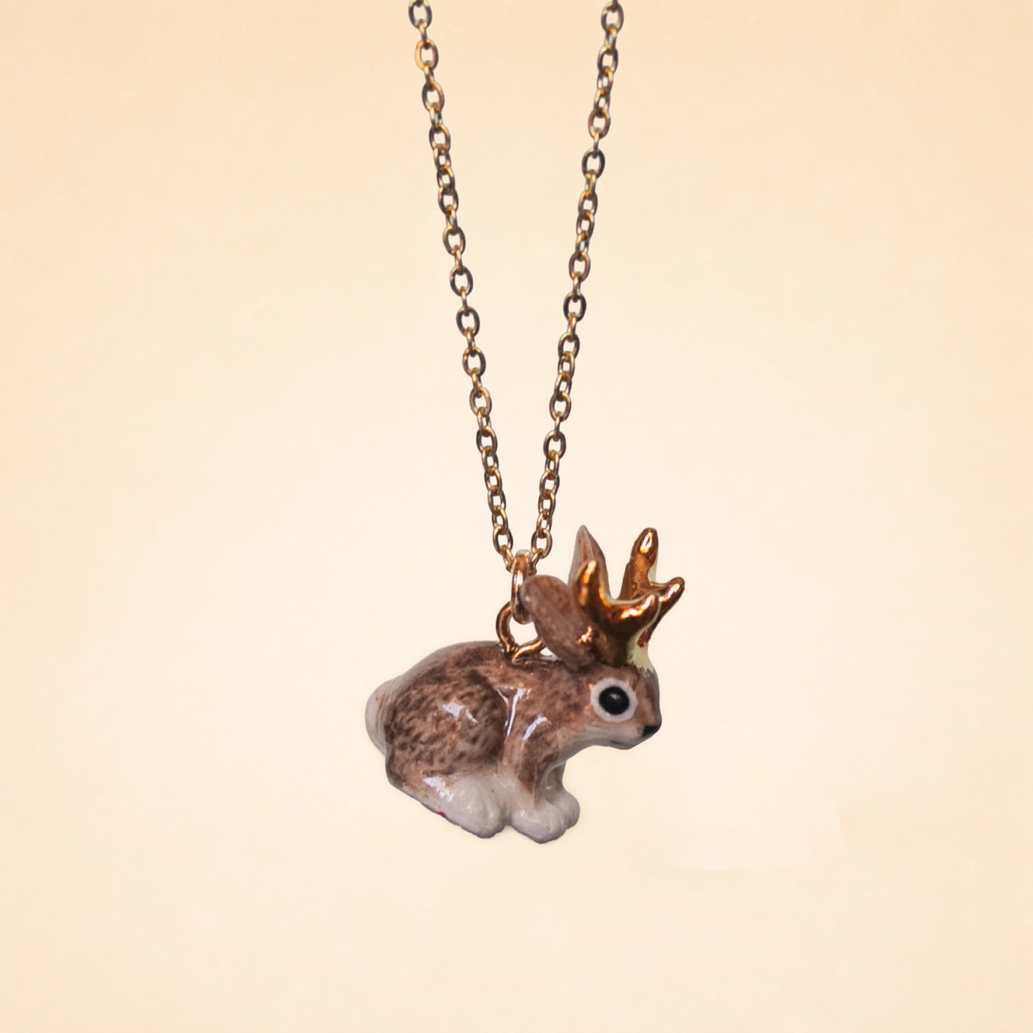 Gold Jackalope Necklace