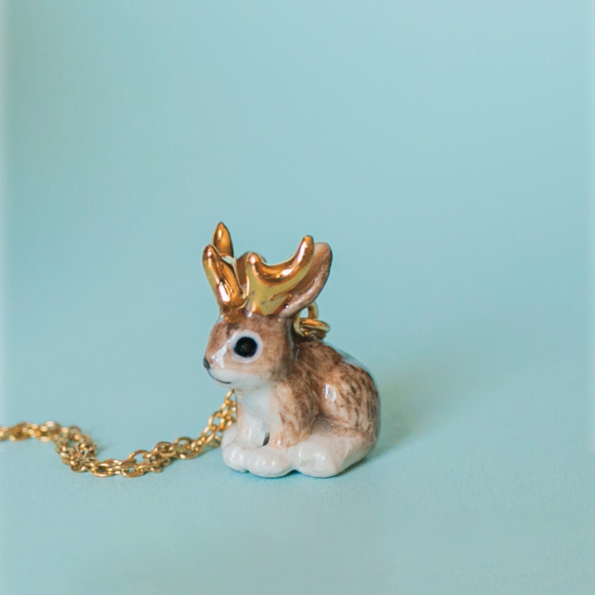 Gold Jackalope Necklace