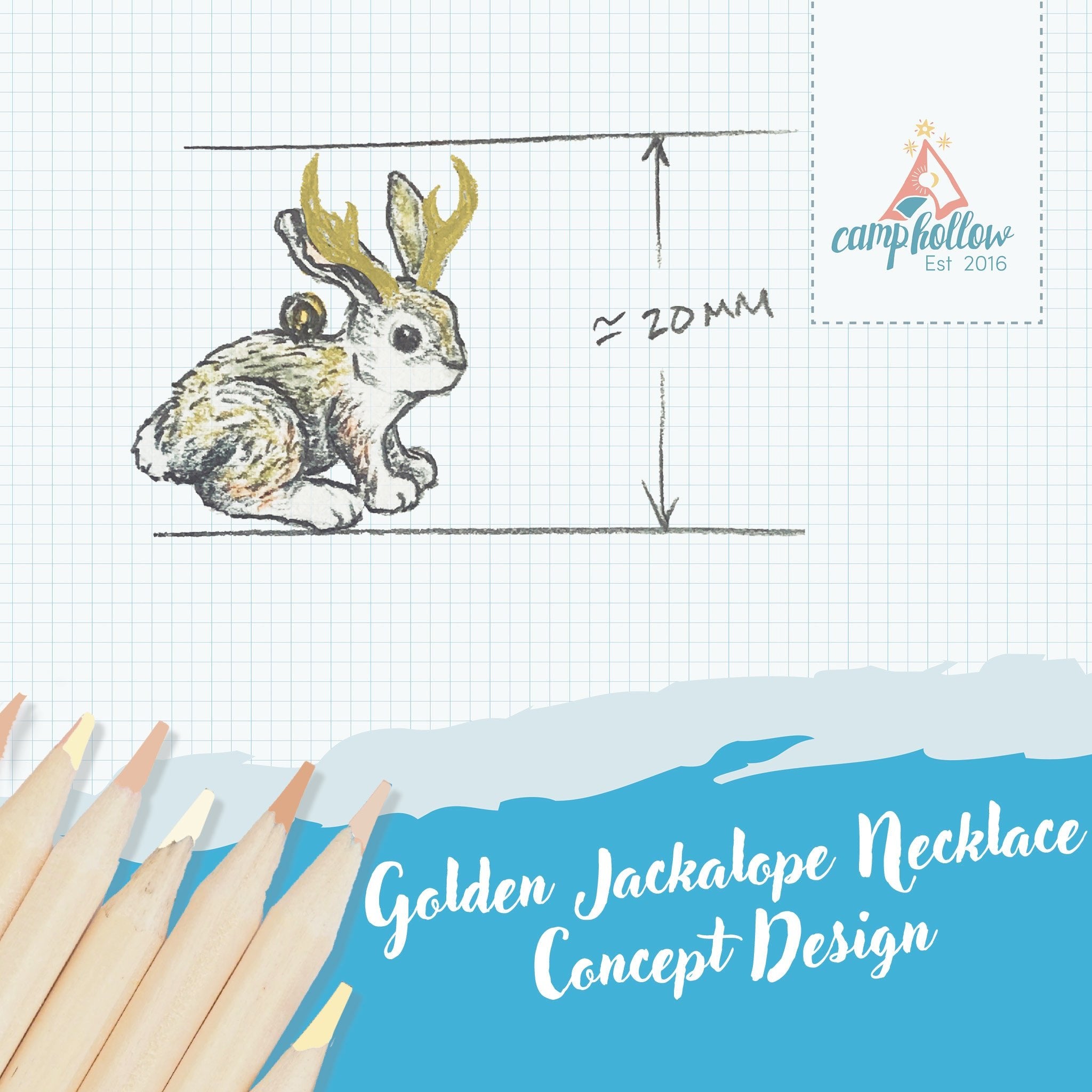 Gold Jackalope Necklace