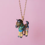 Golden Rainbow Zebra Necklace