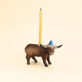 Highland Bull Cake Topper | Porcelain Party Animal | Candle Holder