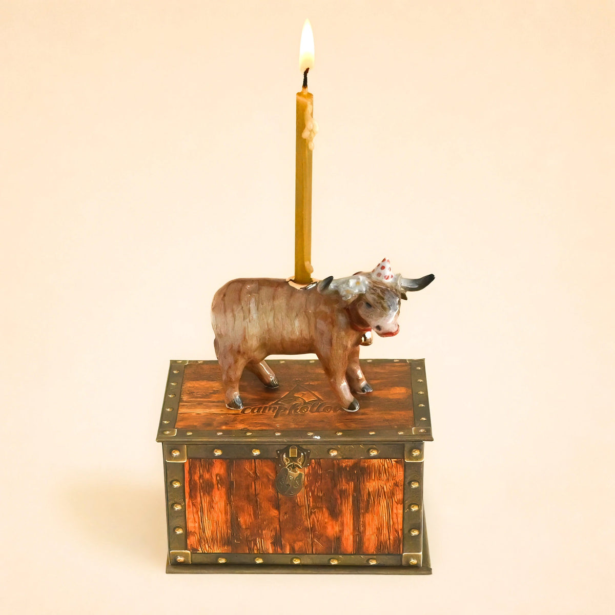 Highland Cow Cake Topper | Porcelain Party Animal | Candle Holder