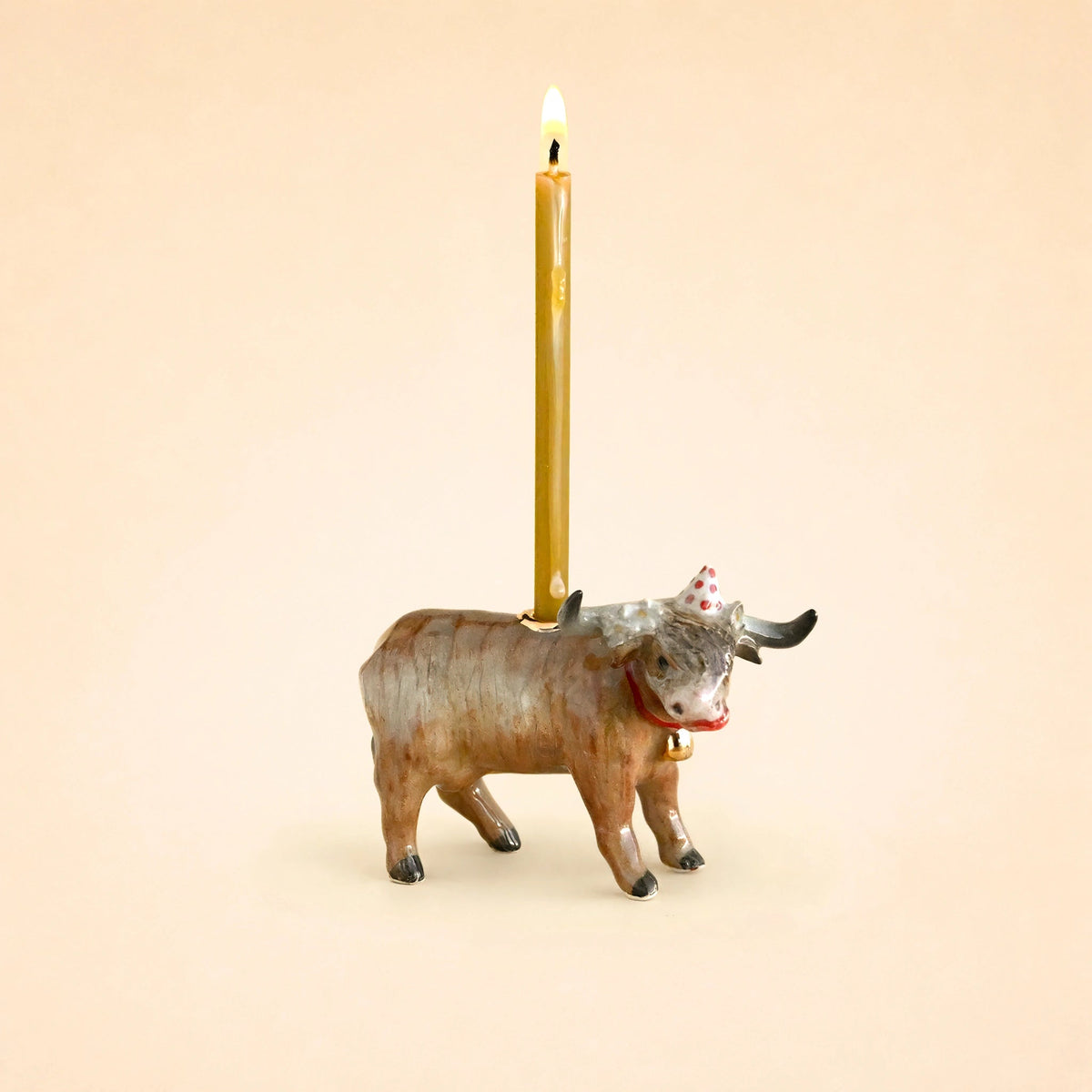 Highland Cow Cake Topper | Porcelain Party Animal | Candle Holder