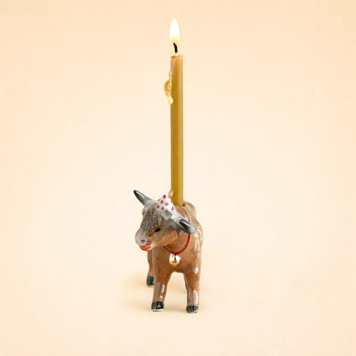 Highland Cow Cake Topper | Porcelain Party Animal | Candle Holder