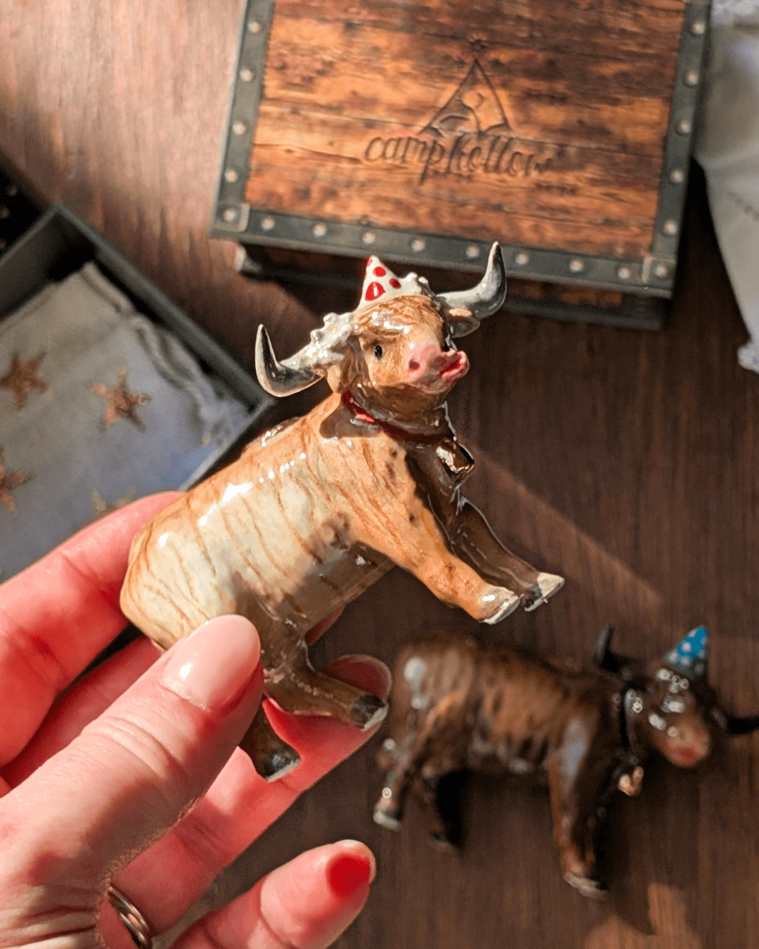 Highland Cow Cake Topper | Porcelain Party Animal | Candle Holder