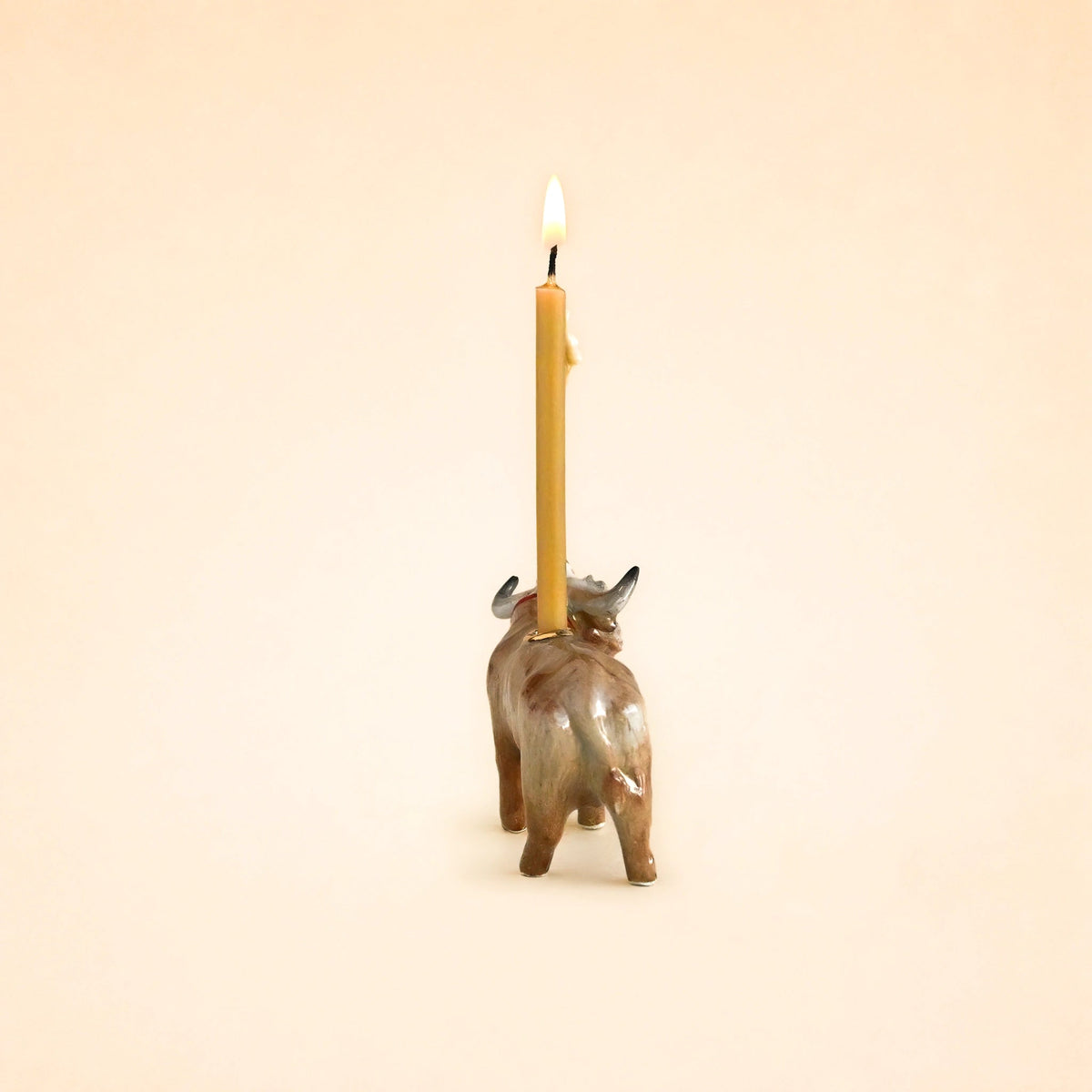 Highland Cow Cake Topper | Porcelain Party Animal | Candle Holder