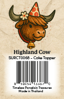 Highland Cow CT Barcode Sticker