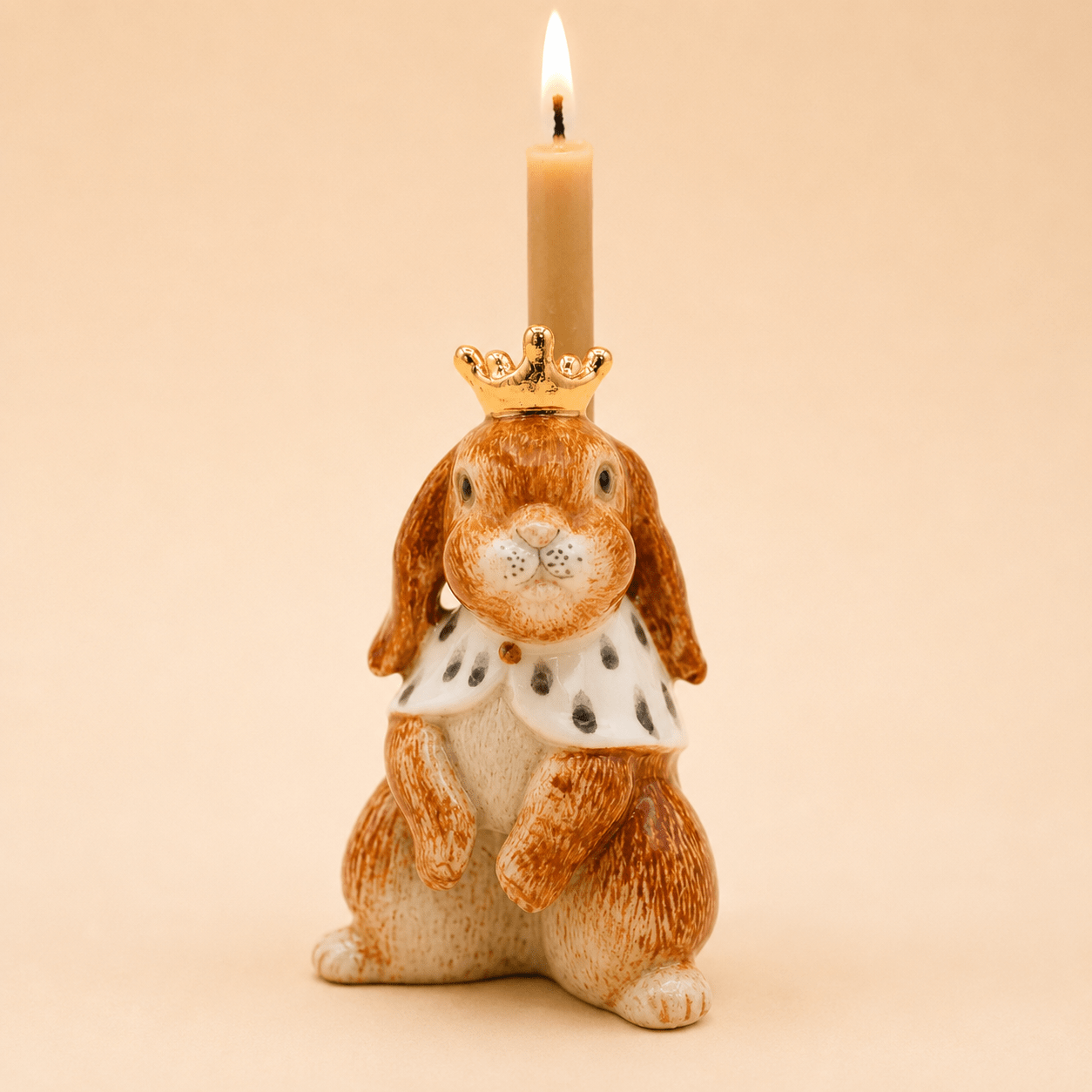 Highness Hare Cake Topper | Camp Hollow Porcelain Party Animal | Ceramic Candle Holder | Birthday Decor | Crown Royal  Rabbit
