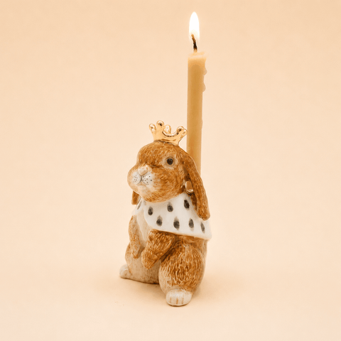 Highness Hare Cake Topper | Porcelain Party Animal | Candle Holder