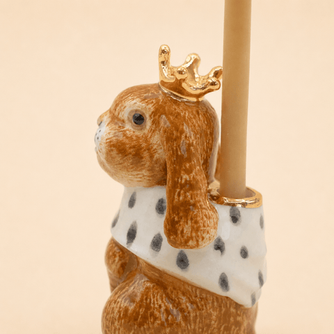 Highness Hare Cake Topper | Porcelain Party Animal | Candle Holder