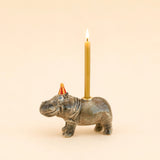Hippo Cake Topper | Porcelain Party Animal | Candle Holder