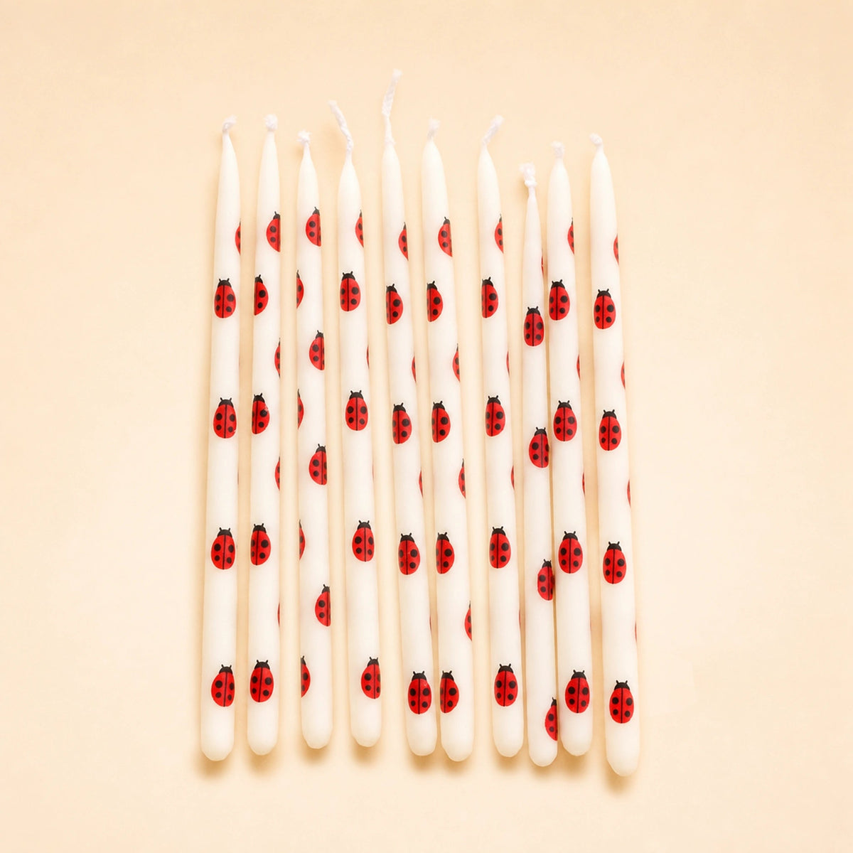 Ladybug Pattern Candle Set (x10)